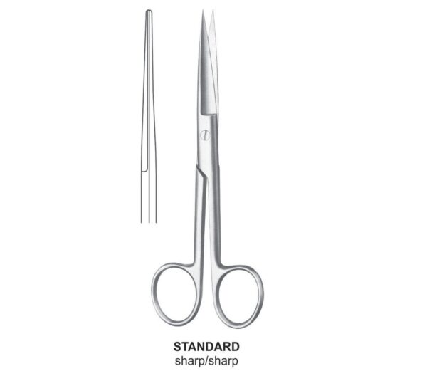 Standard Operating Scissors, Straight- Sharp- 10.5Cm