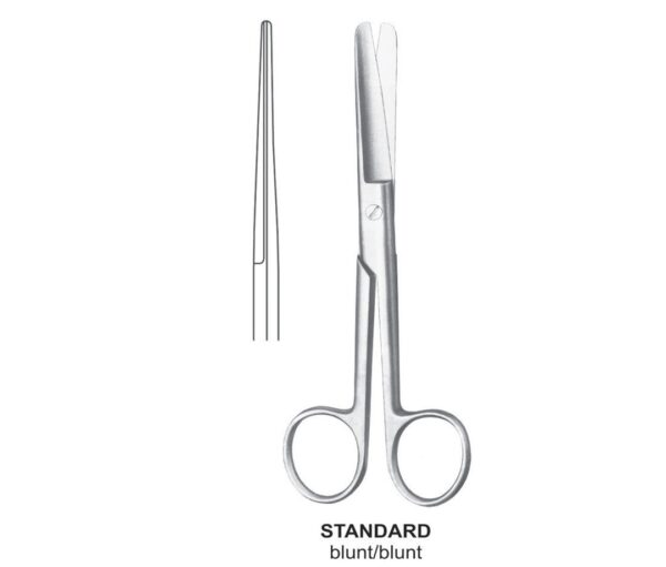 Standard Surgical Operating Scissors, Straight- Blunt+Blunt
